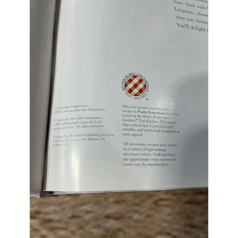 Vintage‎ 1994 Tupperware Pasta Sensations Cookbook